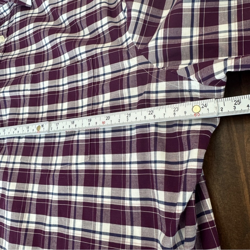 Michael Kors Tall Fit Airsoft Stretch Plaid Button Down Shirt 18 1/2 36/37 - Picture 5 of 9